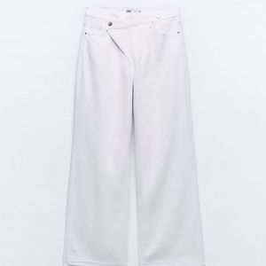 COPY - ZARA 1975 wrap front white jeans